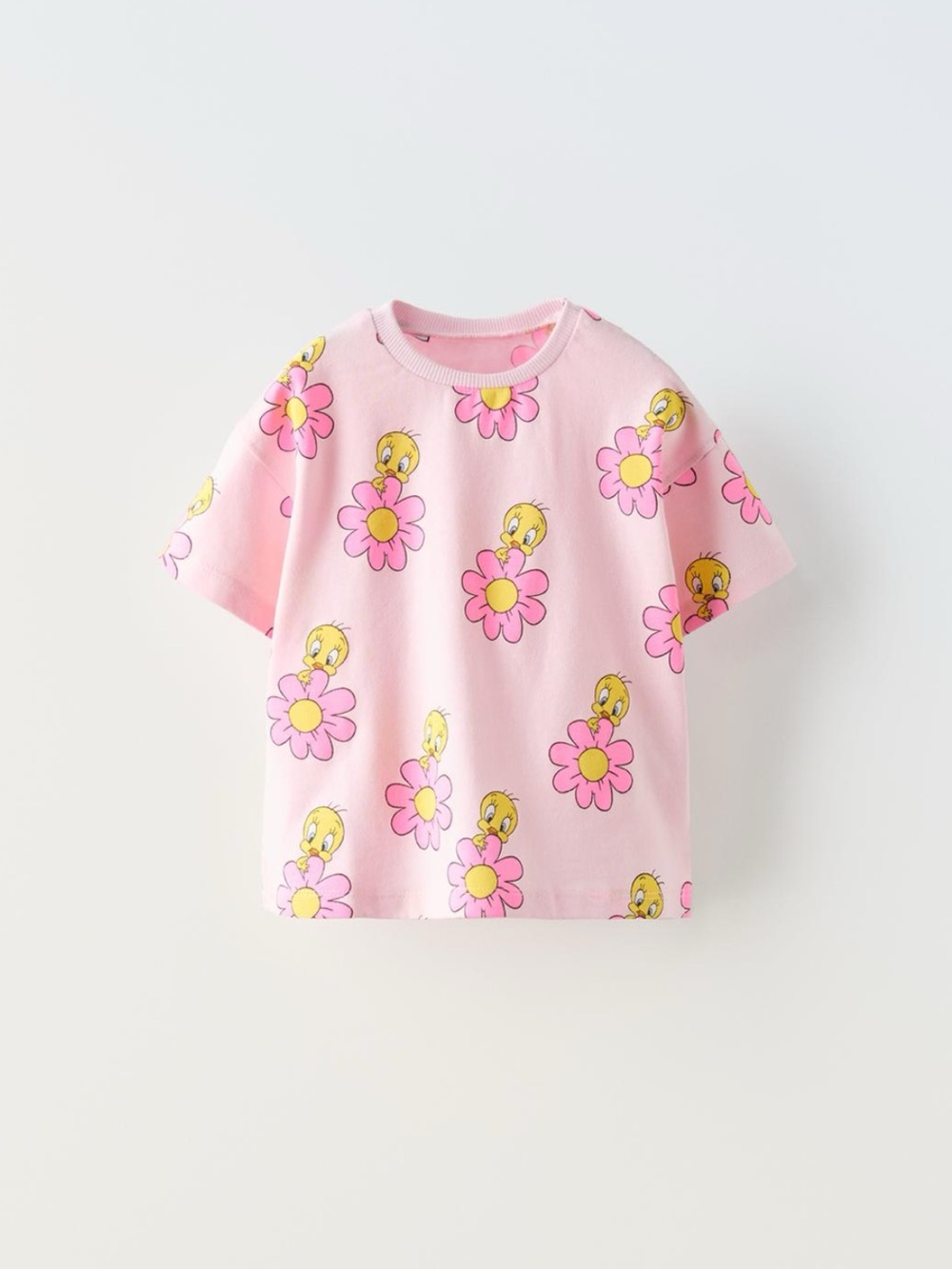 NWT Zara 1.5Y Looney Tunes Tweetie Bird short sleeve floral shirt